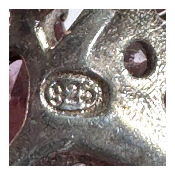 Vintage Sterling Silver Pink Crystal Rhinestone 2" Butterfly Pendant Swarovski - Picture 3 of 7